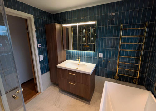 Badrum som nyligen renoverats